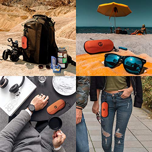 Image of BLUPOND Sunglasses Case Semi Hard EVA Shell with Metal Hanging Hook Belt Clip Sun Glasses Storage