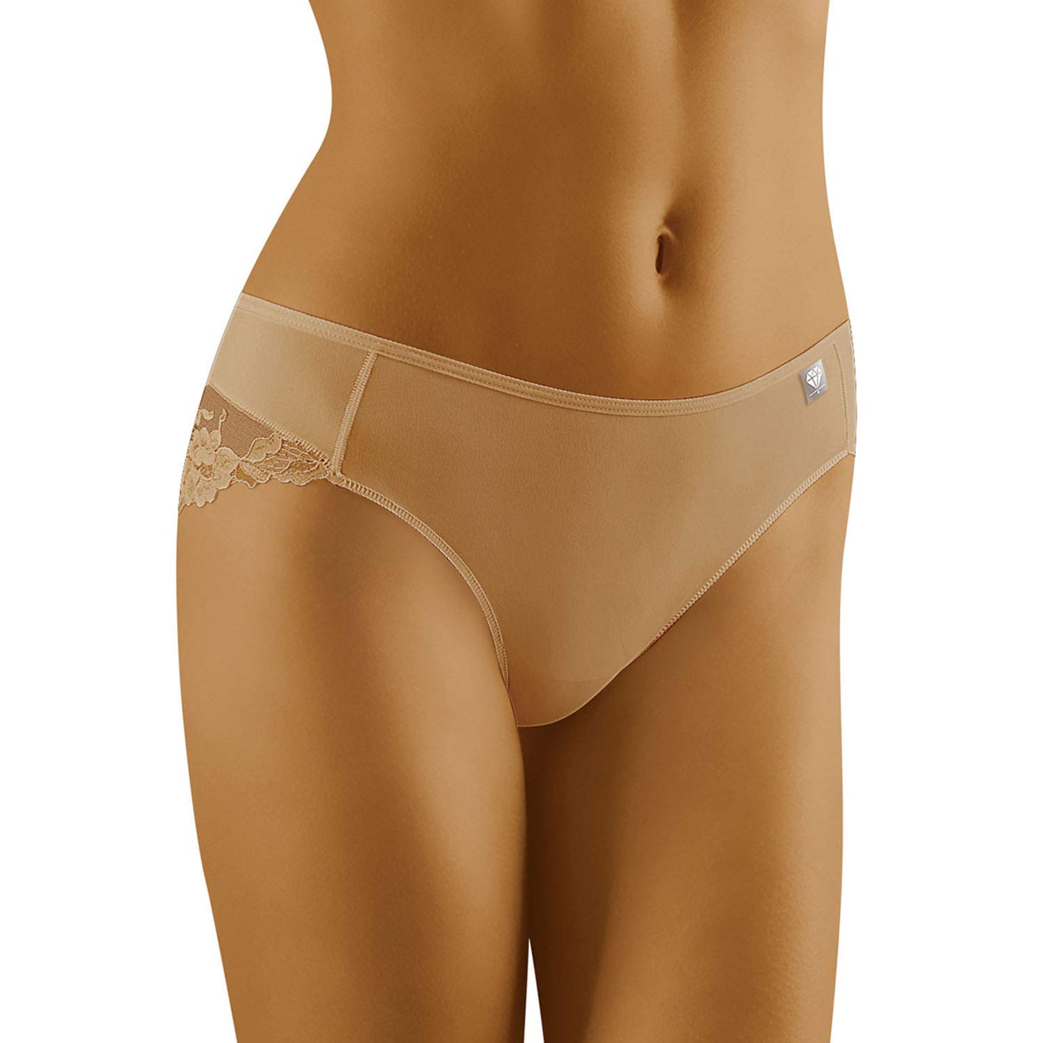 Wolbar Women's Lace Briefs Diamond 3512, Beige,XL