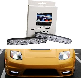 iJDMTOY Universal Fit 6000K Cool White 6-LED Daytime Running Lights Compatible with Cars, Trucks, etc