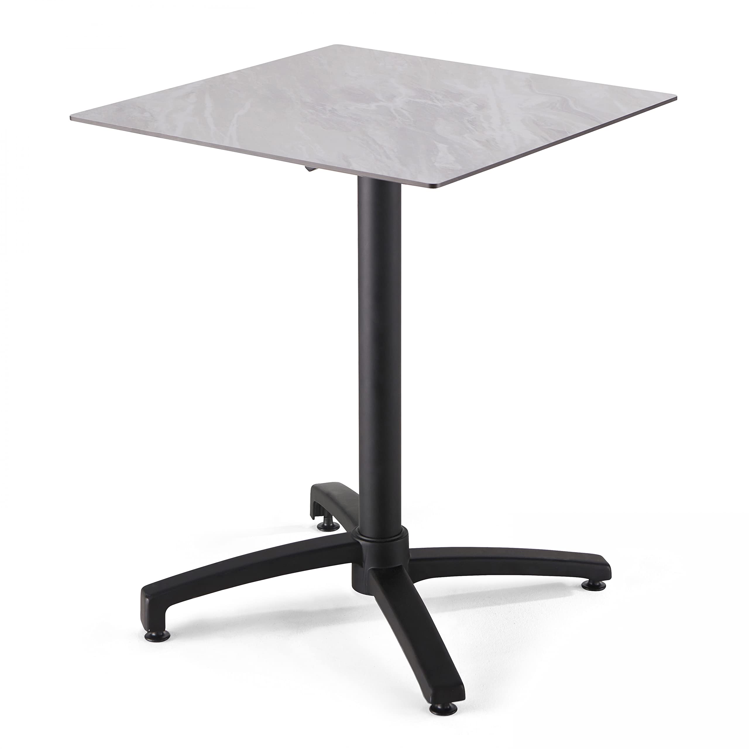 Oviala Pied de Table avec système inclinable en Aluminium Noir Klipo