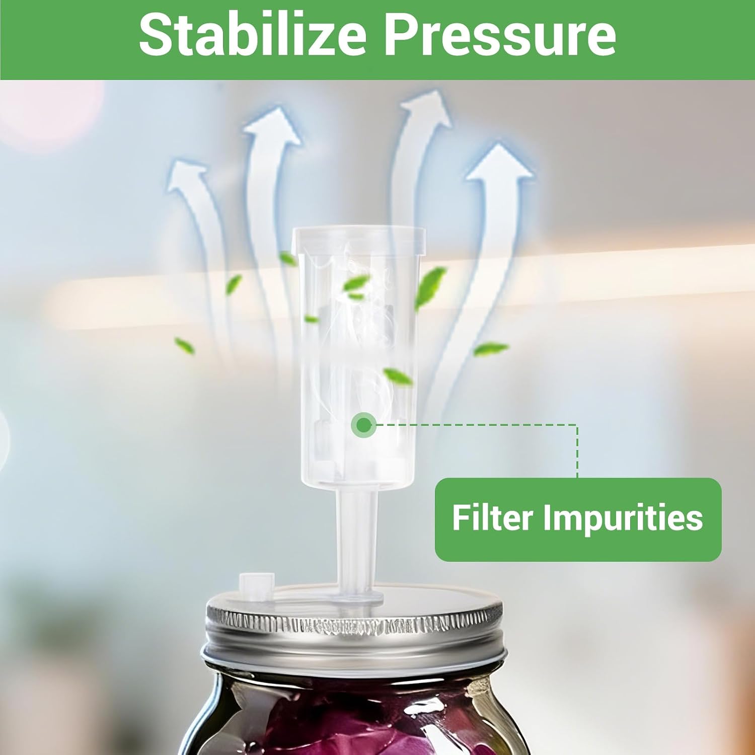 fermentation kit for Kitchen - fermenting lids for mason jars, 4 Glass Fermentation Weights, 4 Airlocks, 5 Food-Grade Silicone Rings & 5 Grommets - Perfect for Pickling, Sauerkraut, Kombucha (No Jars)
