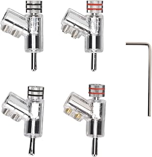Banana Plugs, 4Pcs Ba1403R Locking Banana Connectors Rhodium Plated Speaker Banana Plugs for Speaker Wire Av Receiver Amplifiers, Supports 7Mm Wire Diameter