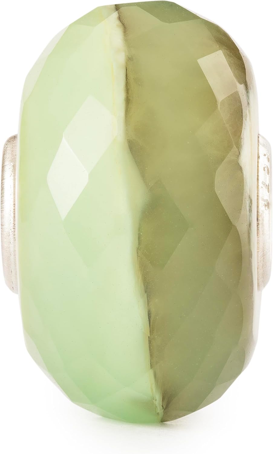 TROLLBEADS Moss Waterstone Bead - Faceted Glass with Earthy Green & Beige Tones | Authentic Brand Charm | Carpe Diem Collection | Design by Neetu Gupta