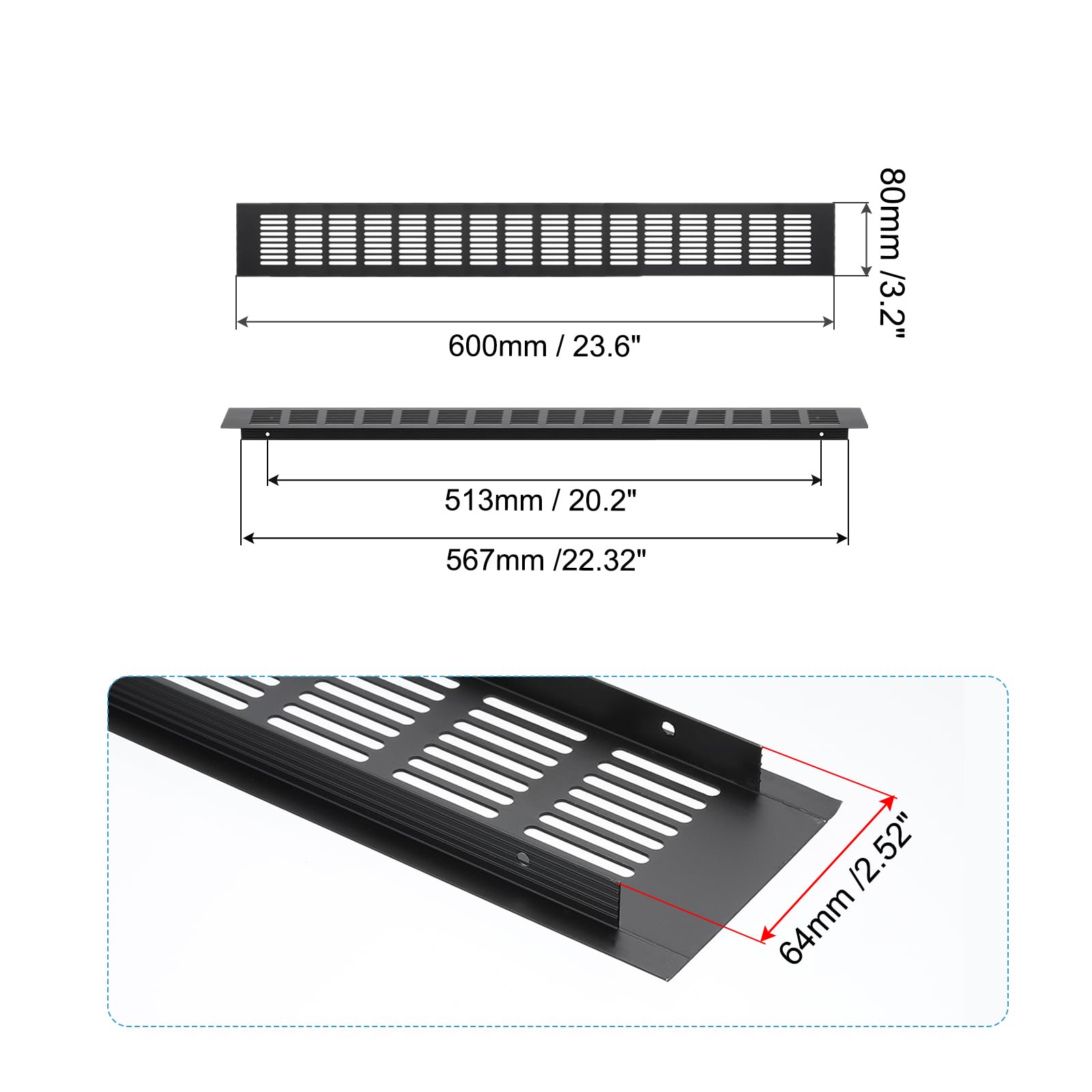 PATIKIL 23.6 x 3.2 Inch Door Air Vent Cover - Image 2
