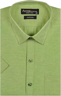 ACCOX Men's Half Sleeves Formal Regular Fit Cotton Shirt(C_GO589) Price In India