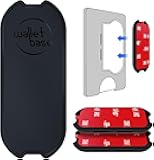 Adhesive Base for Popswallet, Detachable Sticky Back Replacement Compatible with Socket Wallet Plus, 2pcs Swappable Black Attachment Piece Plastic Sleeve with 3M Strip Sticker for Wallet+ & iPhone 16