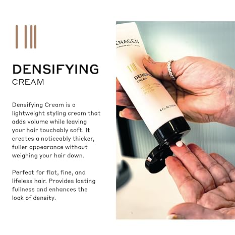 ZENAGEN Densifying Leave-In Cream | Thickening Smoother + Polisher, Enhances Hair Density, Strengthens & Hydrates, Smooths & Reduces Frizz, Plant-Based, Vegan, All Hair Types, 4 oz