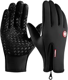 Luvas Térmicas para Moto e Bike, Impermeável, Touch Screen, Antiderrapante, Preta