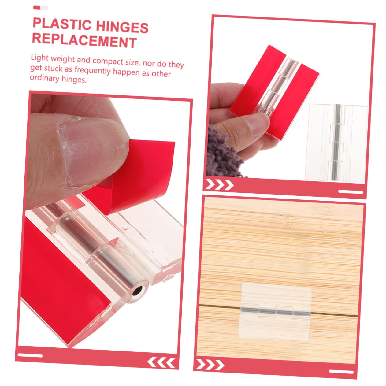 Cabilock 5pcs Self-Adhesive Hinge Transparent Clear Cabinet Hinges Self Adhesive Folding Hinges Piano Hinges Tiny Piano Hinge Small Piano Hinge Panel Hinges for Cabinet Doors Board Acrylic