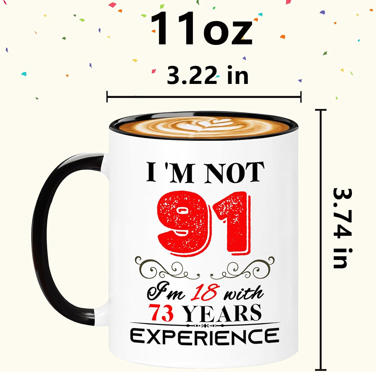 1935 91th Birthday Mug Gifts for Women Men Her Him with Gift Box Packaging