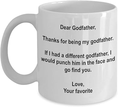 Dear Godfather Mug, Godfather Coffee Mug, Godfather Gift, Gifts for Godfather from Favorite Grandkids, Godfather Coffee Cup, Godfather Birthday Gift from Kids, Godfather Christmas Basket Gift Idea