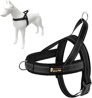 Plutus Pet No Pull Dog Harness - Breathable Mesh Padded, Adjustable Reflective Escape-Proof Vest for Small Medium Large Dogs (L, Black)
