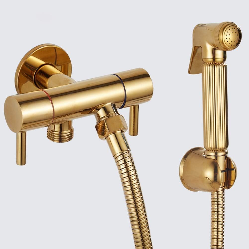 LaseVe Shower Head Bidet Toilet Spray Hand Held Bidet Sprayer Douche Kit Toilet Shattaf Hot and Cold Brass Copper Mixer Valve Set Shower Head Faucet