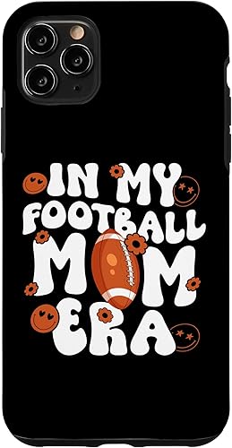 Funda para iPhone 11 Pro Max Groovy In My Football Mom Era Funny Football Mama Boys Girls