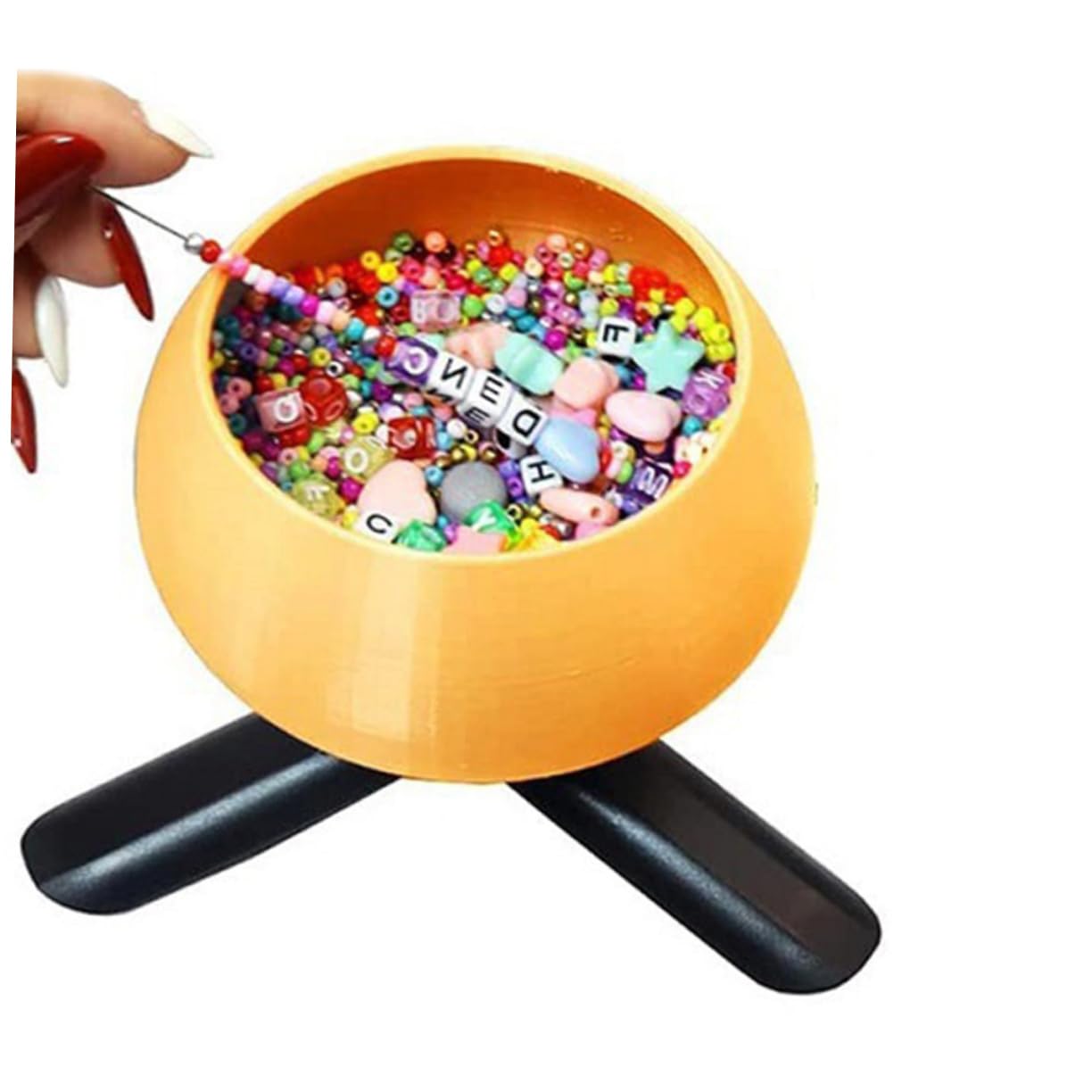 HAPINARY Portable DIY Beading Accessory Set Electric Bead Spinner Beads Stringing Bowls Beading Tool Needles for Jewelry Making