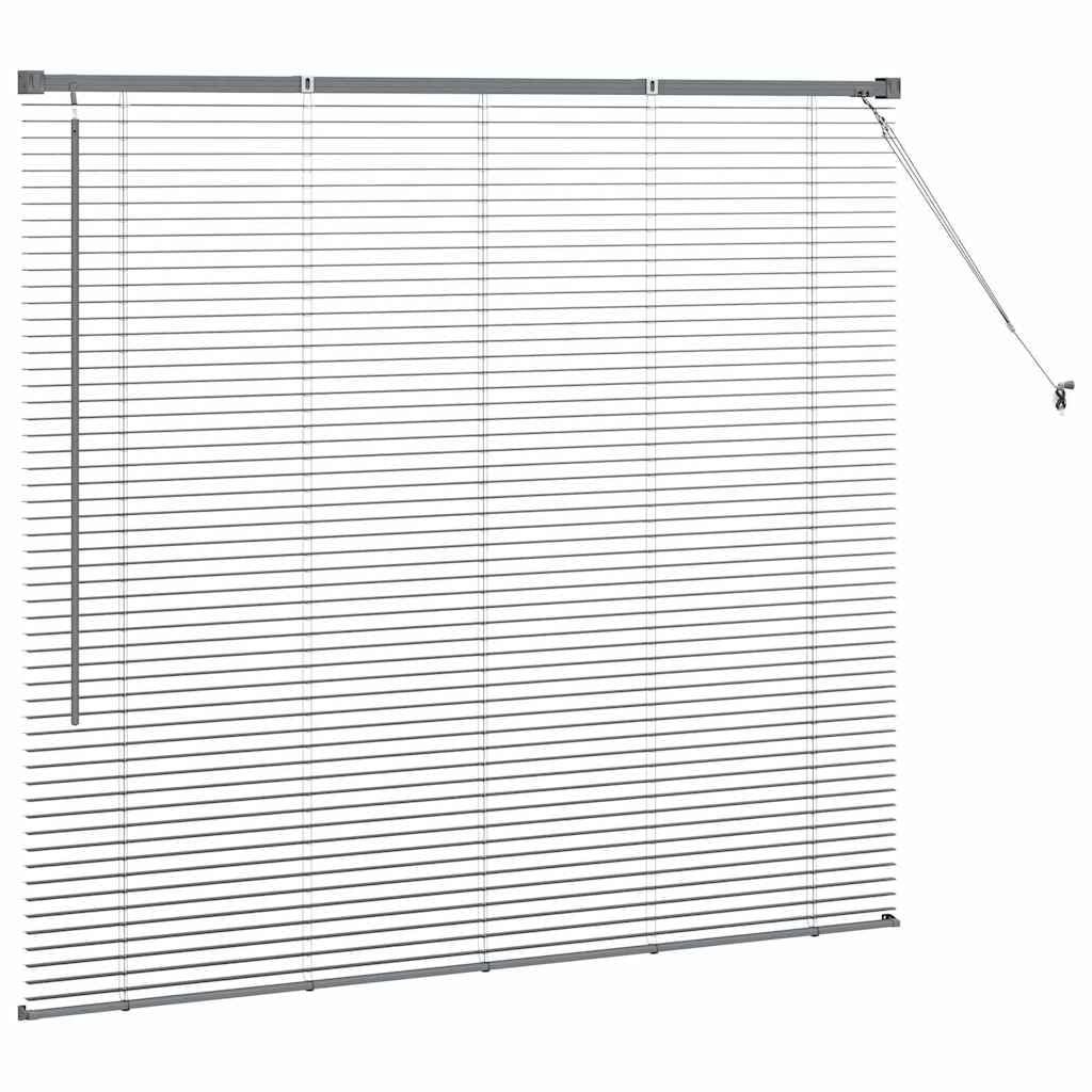 Store Vénitien Gris Foncé 130 x145 cm en Aluminium, Store Réglable pour Fenêtre de Cuisine, Salon et Bureau, Brise-Vue Intérieur avec Cordon et Attache Murale