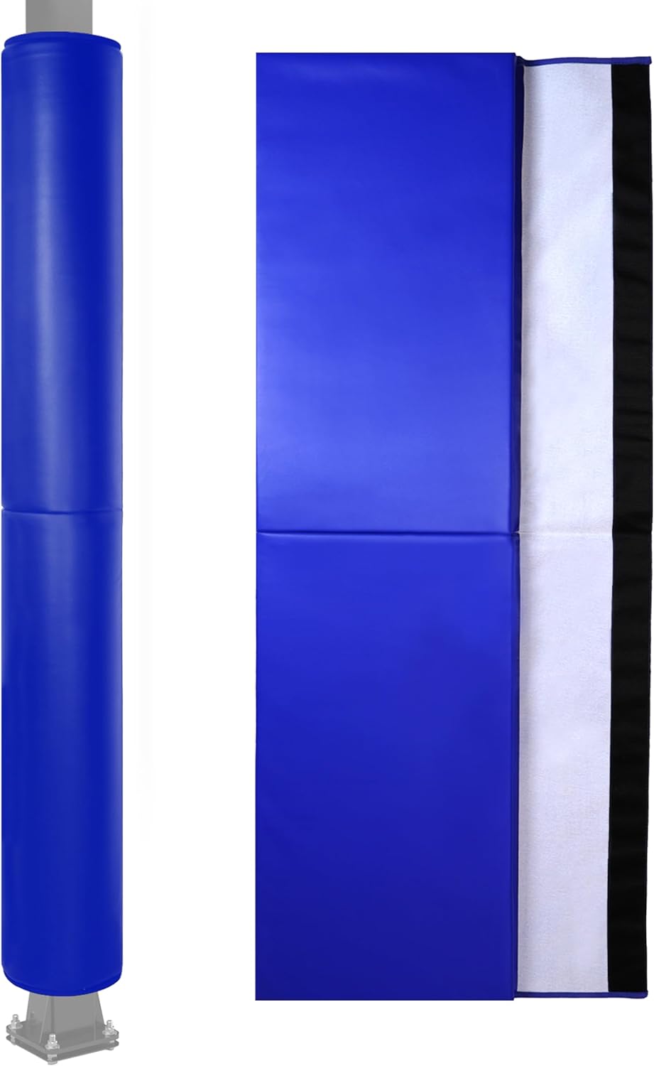 6 Feet Tall Round and Square Pole Pad, Wrap Around Pole & Post Padding, 2" Thick Heavy Duty Safety Pole Pads, Fits 2.5"- 6.5" Diameter Basketball Pole, Basement Pole, Playground Pole, Garage Pole etc.