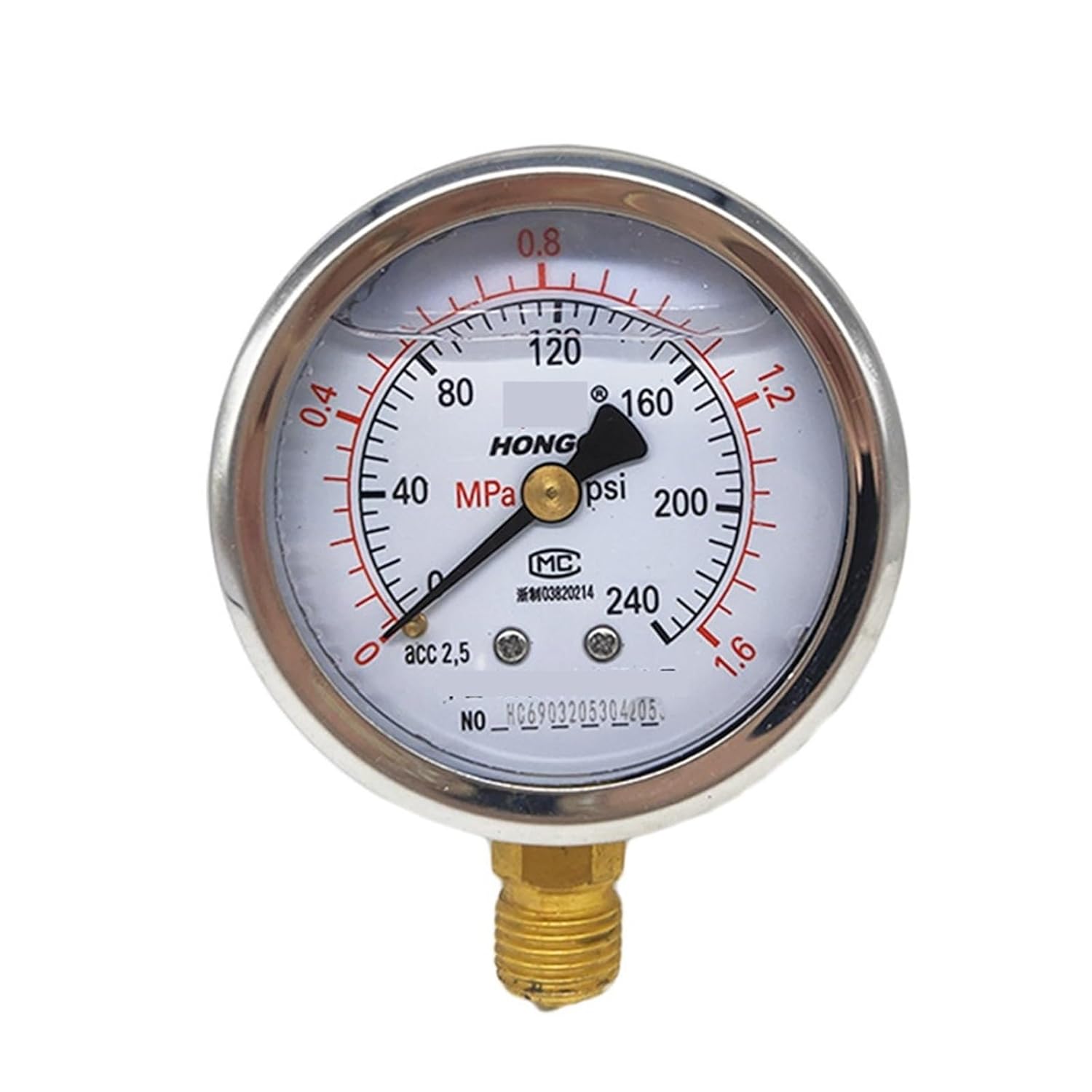 YTN-60 Pressure Gauge Oil Pressure Gauge Vacuum Gauge-0.1 1.6 2.5MPA Full Specification(1MPA)