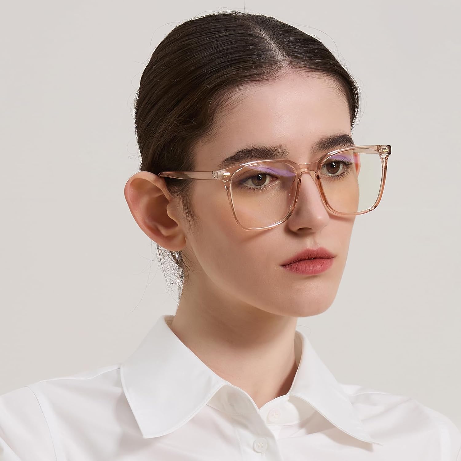 Oversized Square Blue Light Blocking Glasses for Women Men, Anti-Fatigue Computer Monitor Gaming Glasses Reduce Eye Strain((transparent Brown) - Image 3