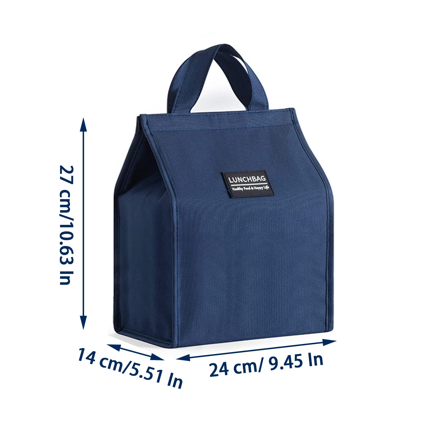 Borsa Frigo Isotermica Per Pranzo - Portapranzo In Tessuto Oxford (Blu Navy)