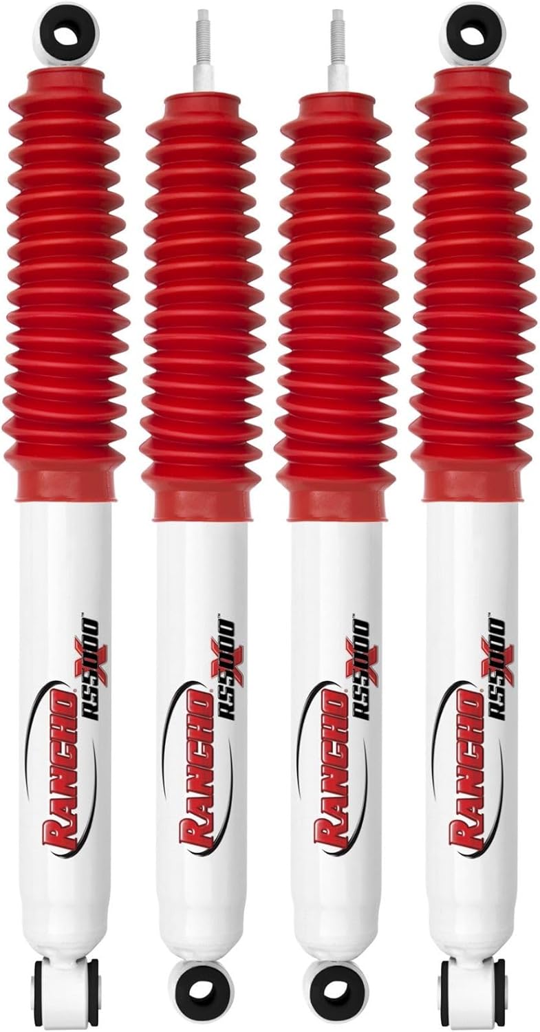 Set of RS5000X Series Front & Rear Shocks fits 2005 2016 F250 Super Duty RWD with 0” Lift | Improves Handling & Performance | Built to Last | Includes TrendsAuto Decal
