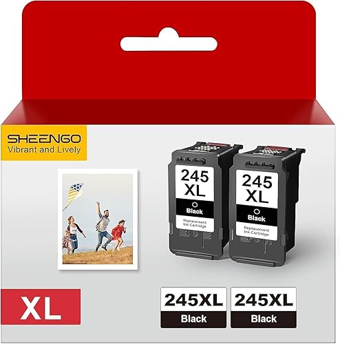 SHEENGO Cartucho de tinta de repuesto 245XL para Canon 245XL tinta negra PG-245XL 245 XL PG-243 243XL para Pixma TR4520 TR4527 MX492 MX490 MG2522