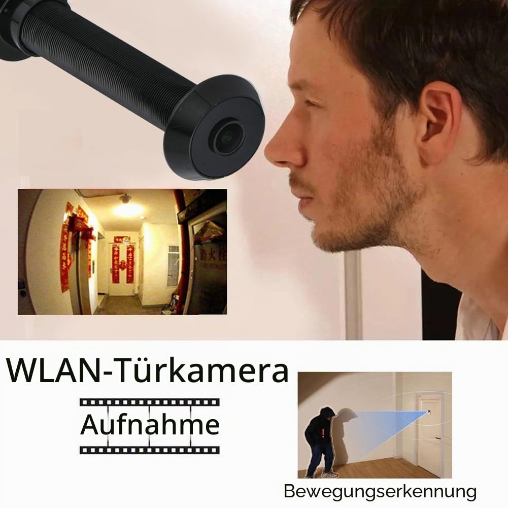 1080P Tuya Smart Life Home Digital Viewer Gucklöcher Türkamera Eye WiFi IR Nachtsicht Türaugenkamera EU Stecker Silber