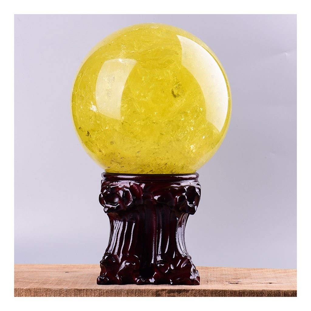 Boule de cristal en topaze craquelée naturelle pour bureau haut de gamme