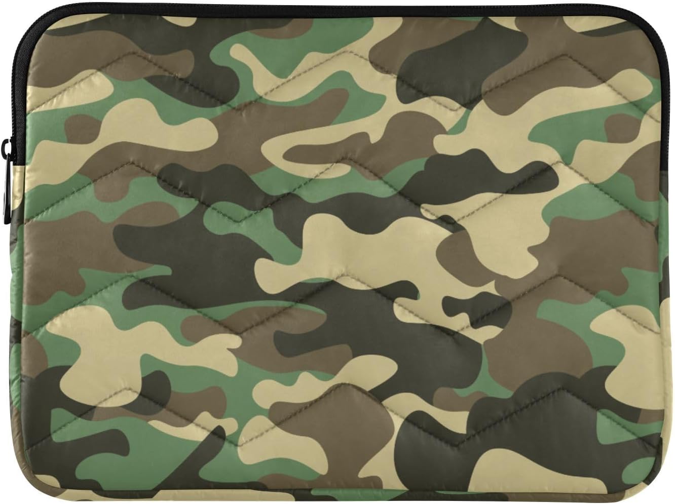 Camouflage Quilted Laptop Sleeve 13 13.3 13.6 Inch, Compatible for MacBook Air 13 M1/M2 MacBook Pro 13, Surface Pro 9/8/7, 11.6-12’’ Acer Soft Puffy Printed Laptop Case