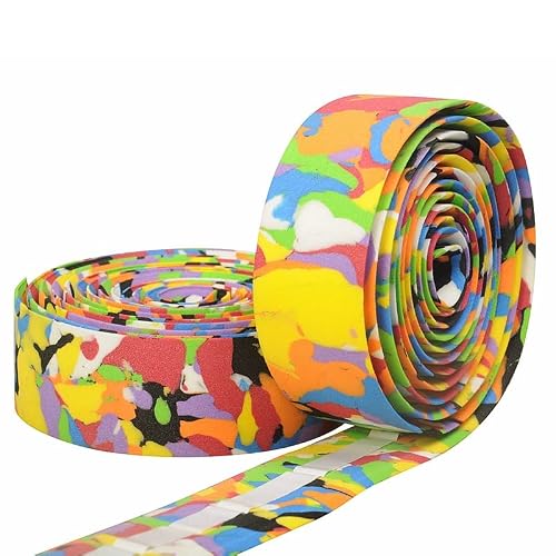 Road Bike Bar Wraps for Handles, Soft EVA Foam Bicycle Bar Tapes Grip Shock Absorbing Winding Bike Bar Tape, Cycling Handlebar Grip Wraps with End Plugs (Multicoloured)