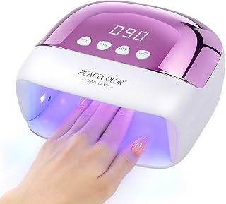 PEACECOLOR U V Lampe für Gelnägel U V LED Nagellampe mit LCD Display | 4 Timer Einstellungen Auto Sensor, Nageltrockner mit 24 Dual-Licht Perlen für Gel Nägel, Perfekt für Heim & Nagelstudio