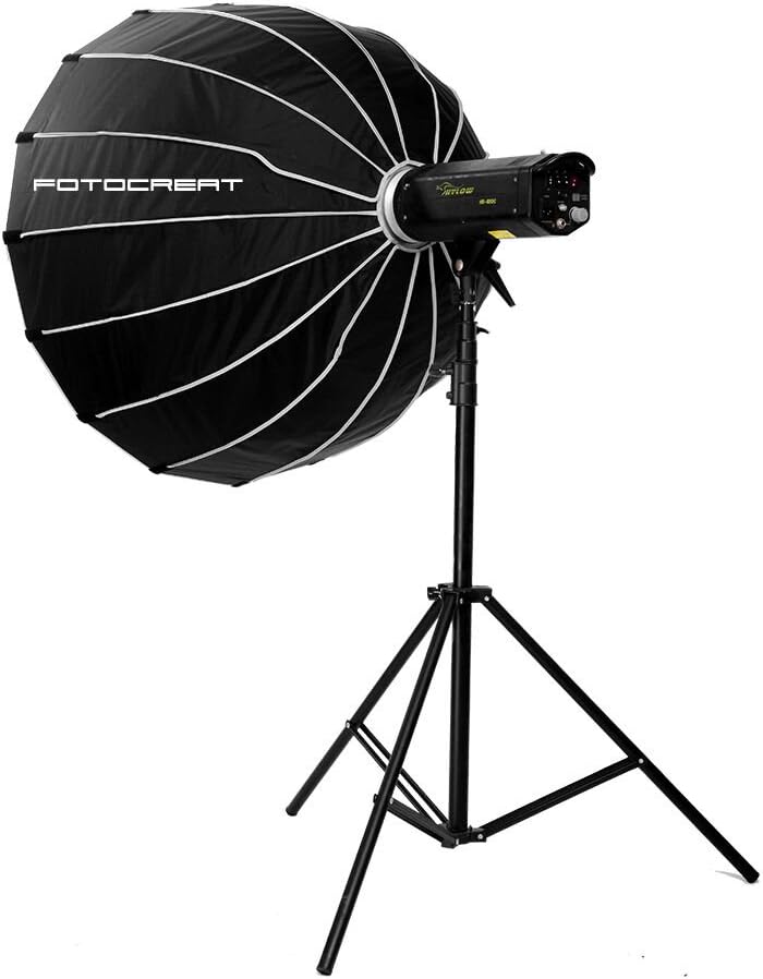 FOTOCREAT 36" Deep Parabolic Softbox Bowens Mount Portable and Quick Folding Softbox Diffuser for Photography Speedlites Flash Monolight and More