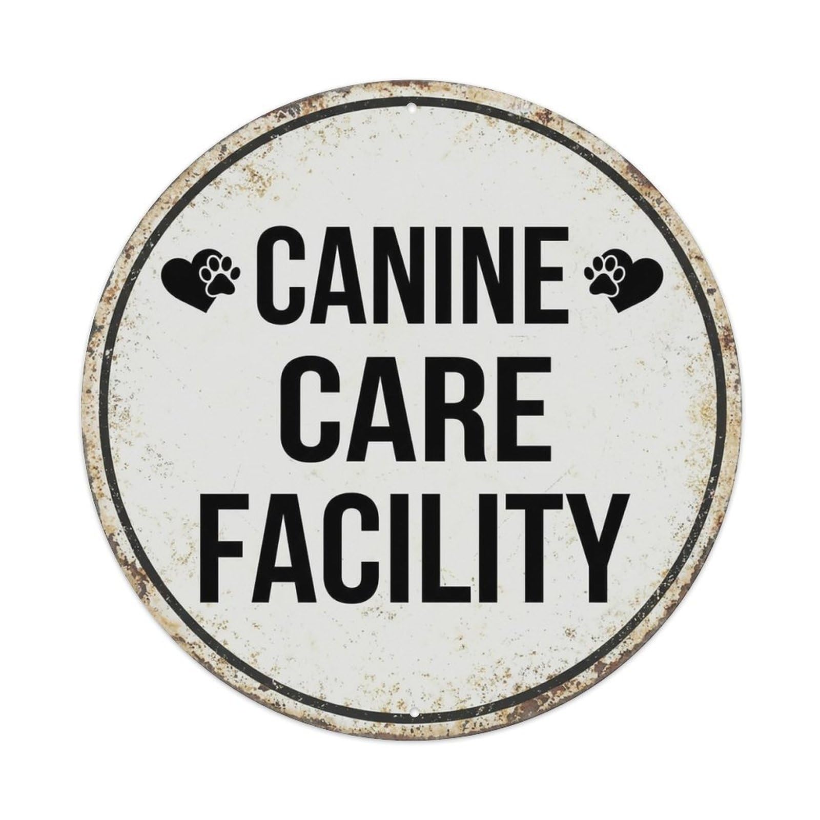 Vintage Canine Care Facility Center Vintage Metal Tin Sign Plaque Wall Decor for Cafe, Club Bar, Office, Garden Metal Poster 8x8Inch
