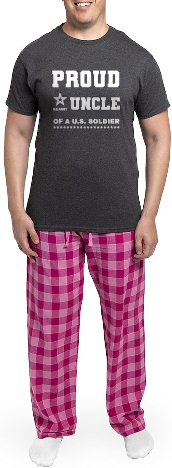 CafePress Proud Uncle Of A Soldier White Men's Charcoal Novelty Pajamas
