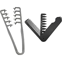 Texturizing Root Lifter Comb for Men, Fluffy Volume Hair Styling Comb Set, Wide Tooth Styling Comb for Curls Waves, Quiff Fringe Pompadour Texture Grooming, Folding Travel Hair Comb