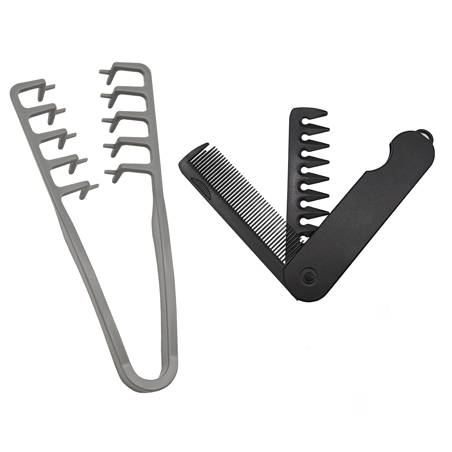 Texturizing Root Lifter Comb for Men, Fluffy Volume Hair Styling Comb Set, Wide Tooth Styling Comb for Curls Waves, Quiff Fringe Pompadour Texture Grooming, Folding Travel Hair Comb