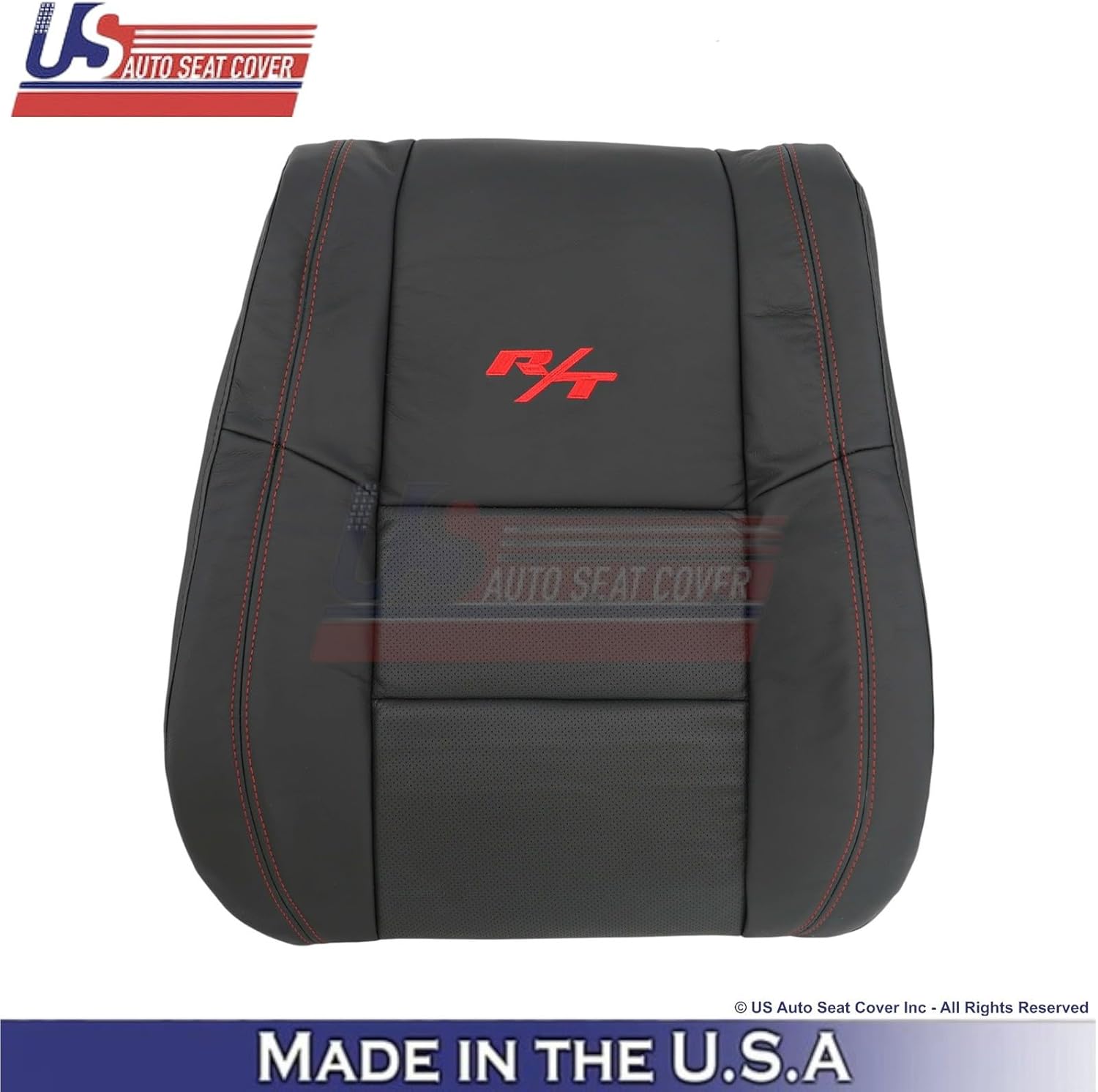 US Auto Seat Cover 2014-2025 fits Dodge Durango RT Genuine Leather Replacement Seat Covers Black