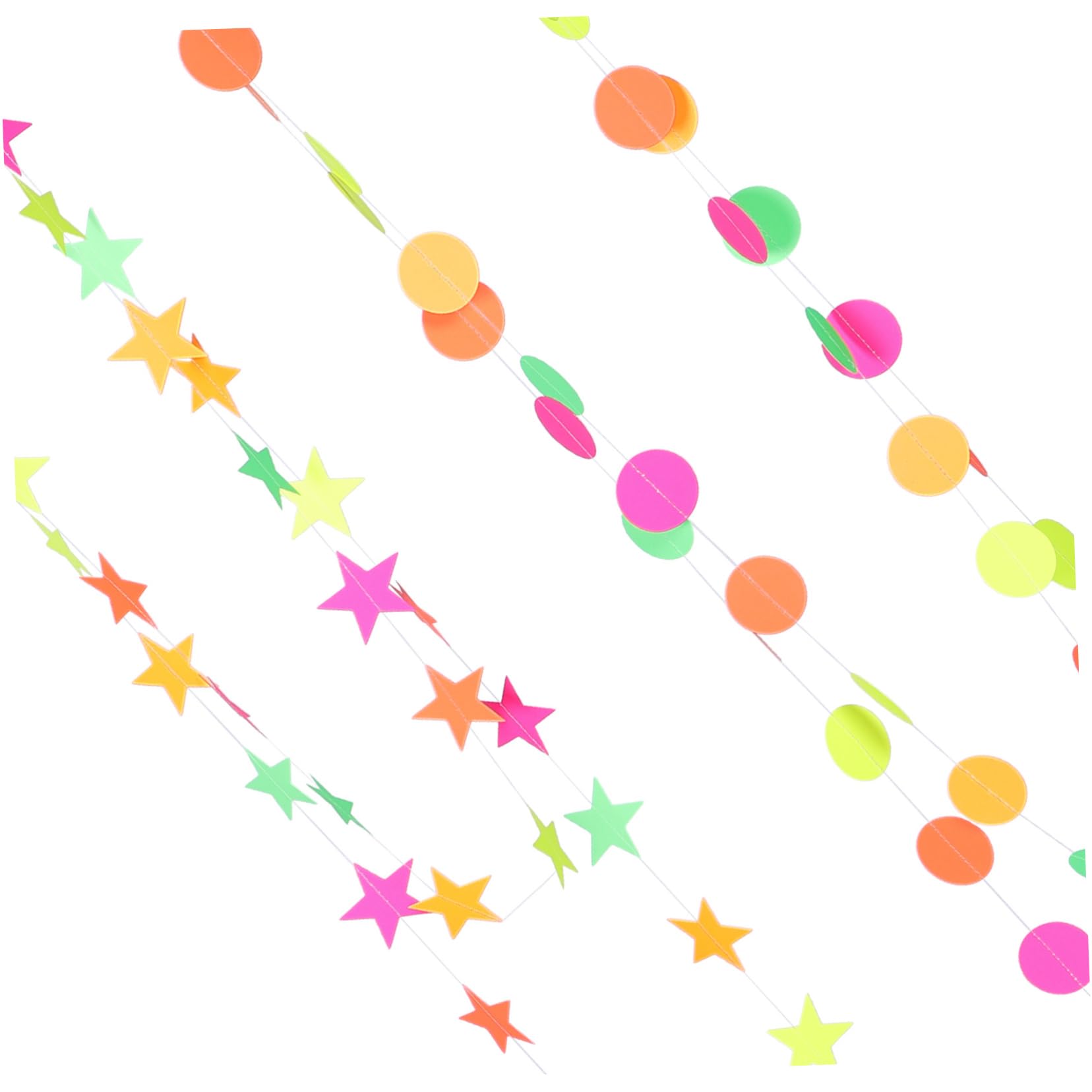 Abaodam 10pièces Guirlande Lumineuse Papier Bannières Fluorescentes pour Décoration De Fête Anniversaire Et Événements Idéale à Suspendre sur Murs Et Portes Effet Neon sous