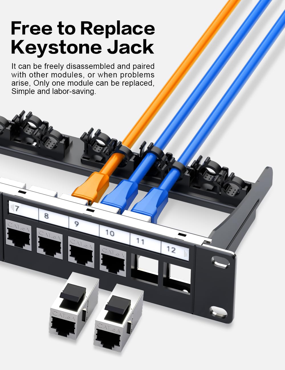 Snapklik.com : Enmane 12Port Patch Panel Cat6A Keystone Patch Panel (EC ...