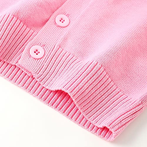 Maylofuer Little Girls Cardigan Sweater Button Up V-Neck 100% Cotton Spring Fall Kids Clothes Coat Size 24M Pink #TOP5