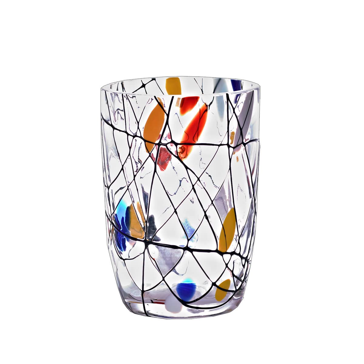 Glaskrug 1,5 L mit 2 Trinkgläsern 250 ml Maria aus Kristallglas mit Fadendekor und Punkten, Elegantes Trinkgläser Set für Wasser Saft Küche Tischdeko & Osterdeko