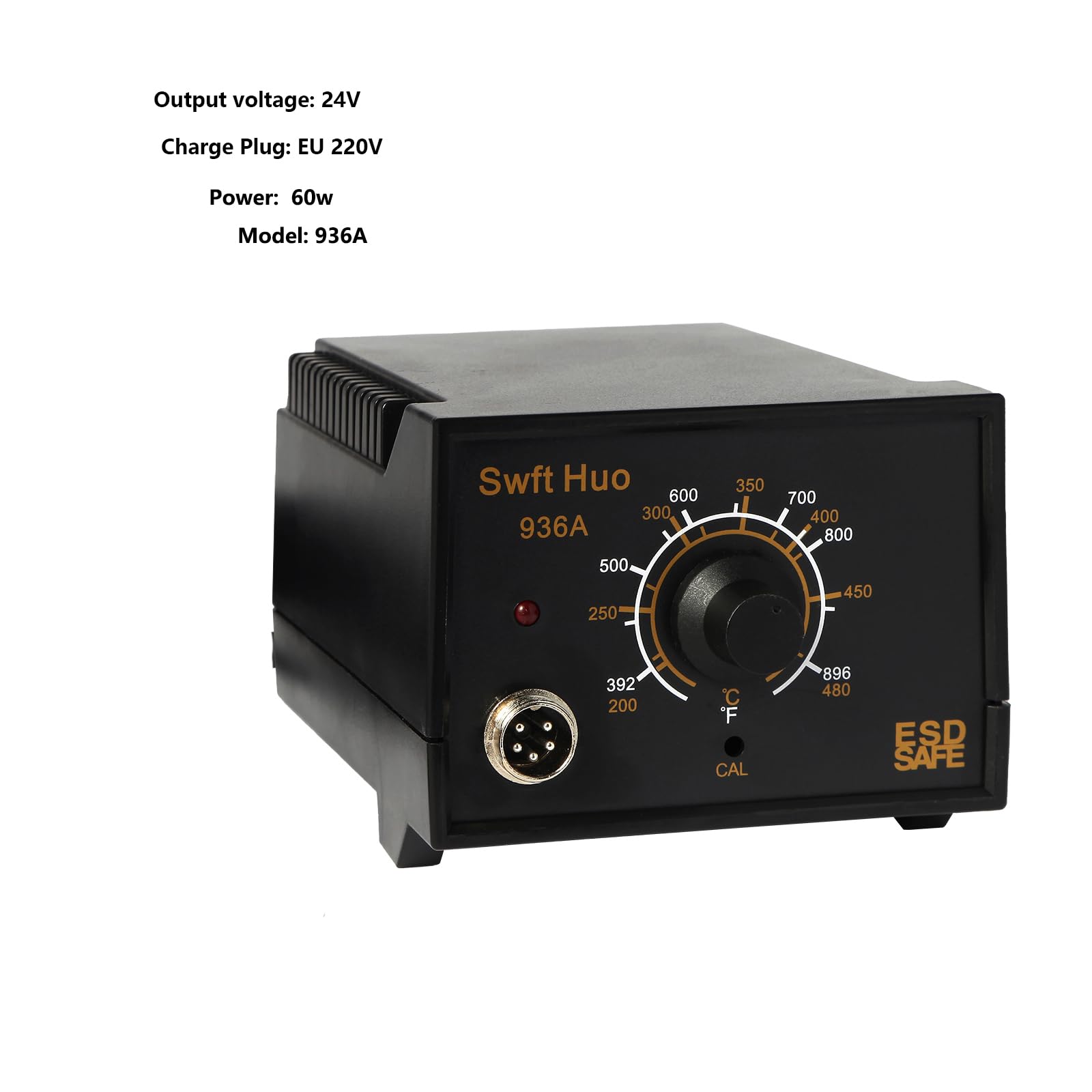 Stazione Saldante 936A 60W 5 Punte Rtonde Kit Saldatura Elettronica Nero