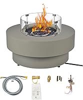 Vista 10 de Fogata de propano para exteriores de 32 pulgadas con cubierta de tanque de 20 libras, fogatas de propano de 50,000 BTU para patio exterior con tapa
