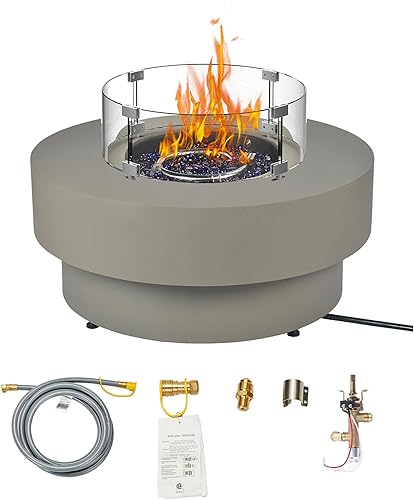Miniatura 24 de Fogata de propano para exteriores de 32.5 pulgadas con cubierta de tanque de 20 libras, fogatas de propano de 50,000 BTU para patio exterior