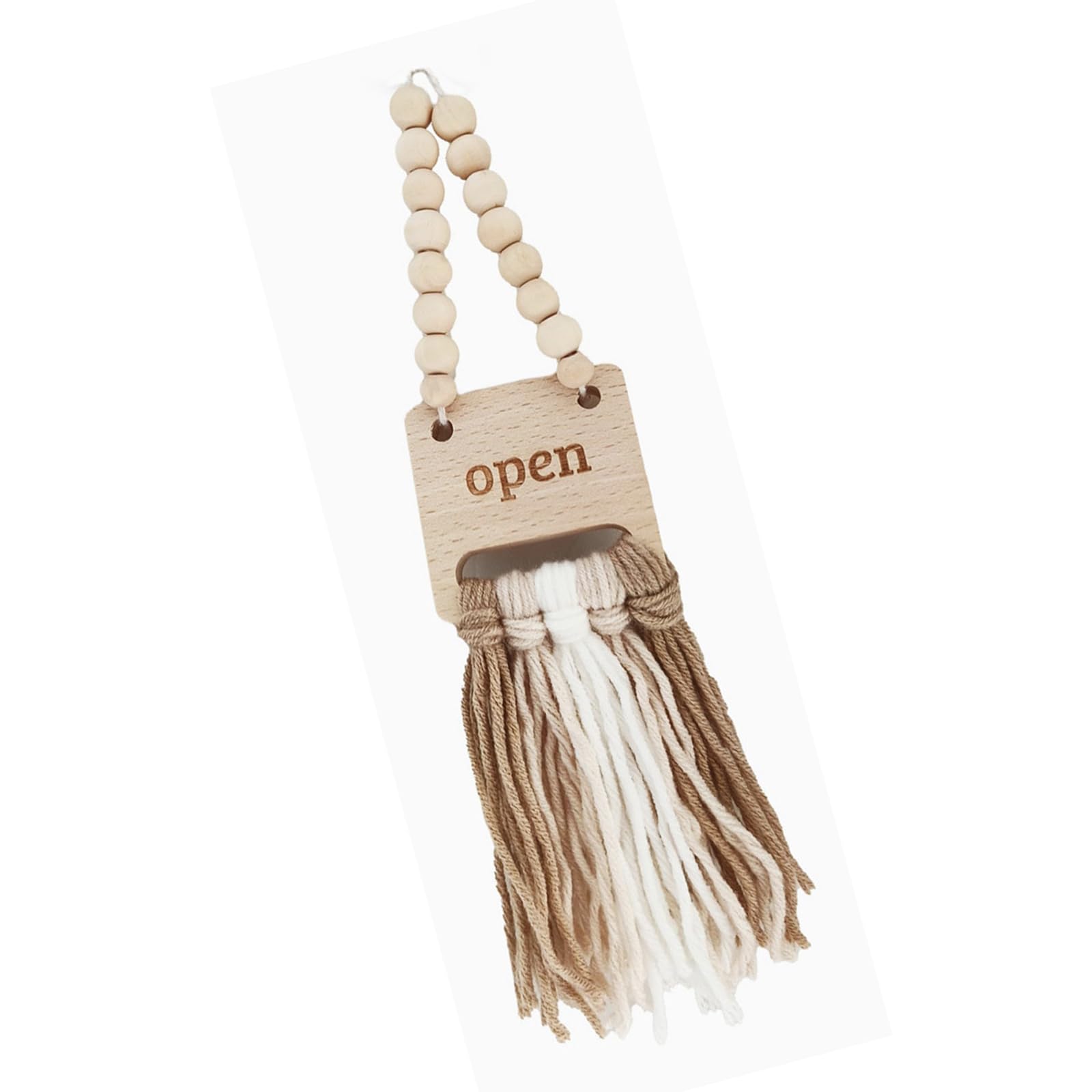 Multipurpose Wood Door Display with Cotton Tassels Occupancy Indication for Conference Room Restroom Home Sign