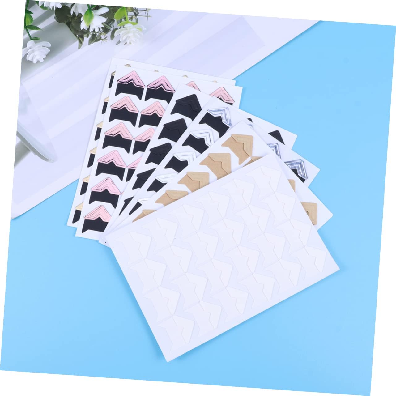 Photo Corner Stickers 30 Sheets Self Adhesive Paperboard Album