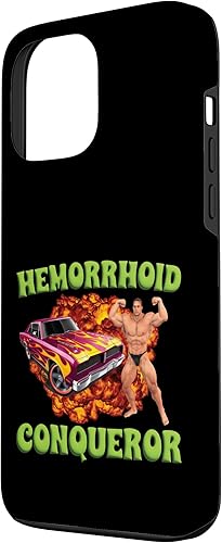 Miniatura 2 de iPhone 13 Pro Max Hemorrhoid Conqueror Funny Meme Extraño Ofensivo Cringe Broma Caso