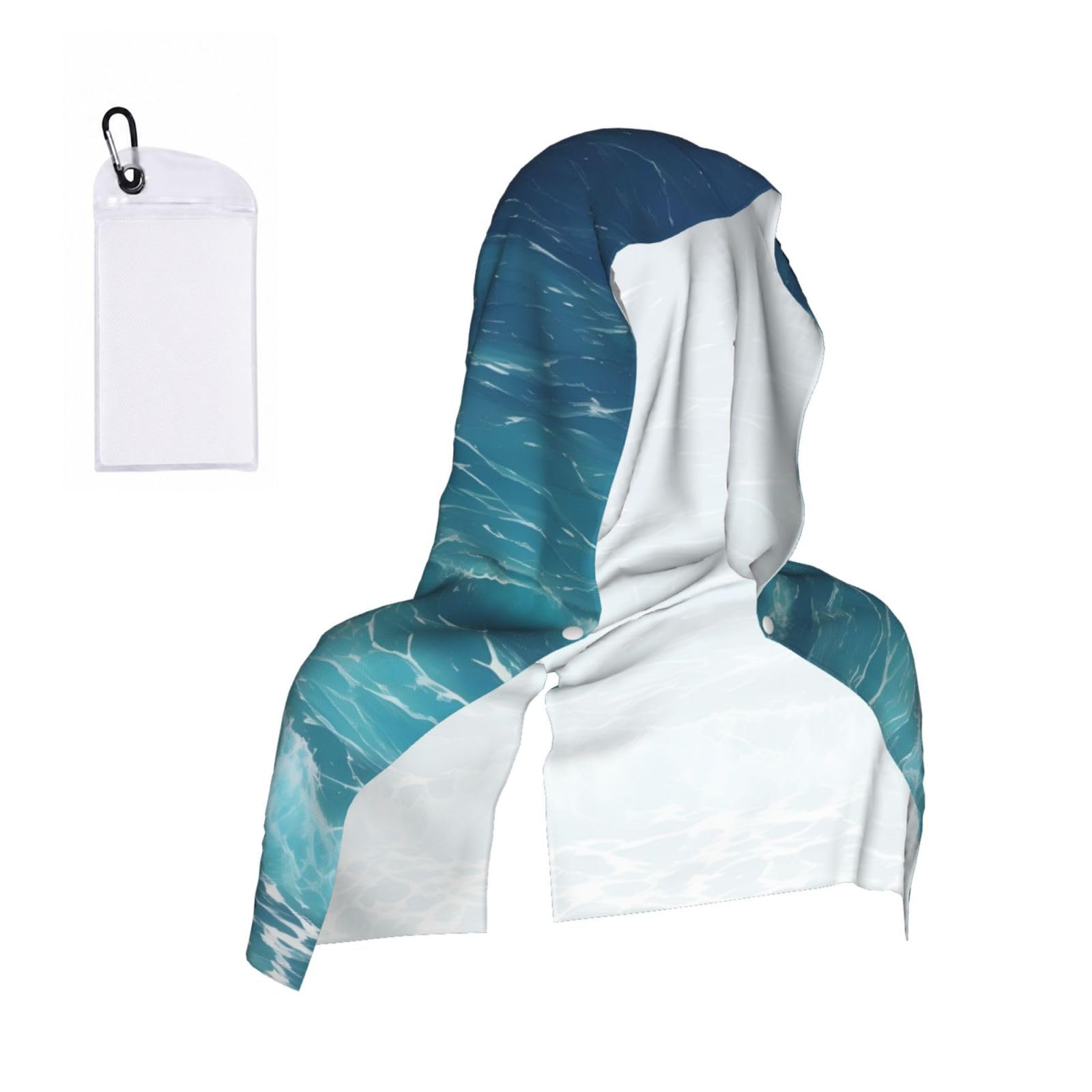 CNTDBU The deep blue sea Cooling Towel Hooded-Instant Chill Neck Cover for Sports, UV Cooling Rag for Running Gym