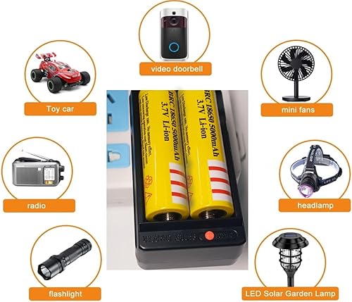 Miniatura 4 de Cargador de batería 18650 con 2 ranuras y linterna táctica, linternas superbrillantes de 5 modos para llevar diariamente al aire libre camping