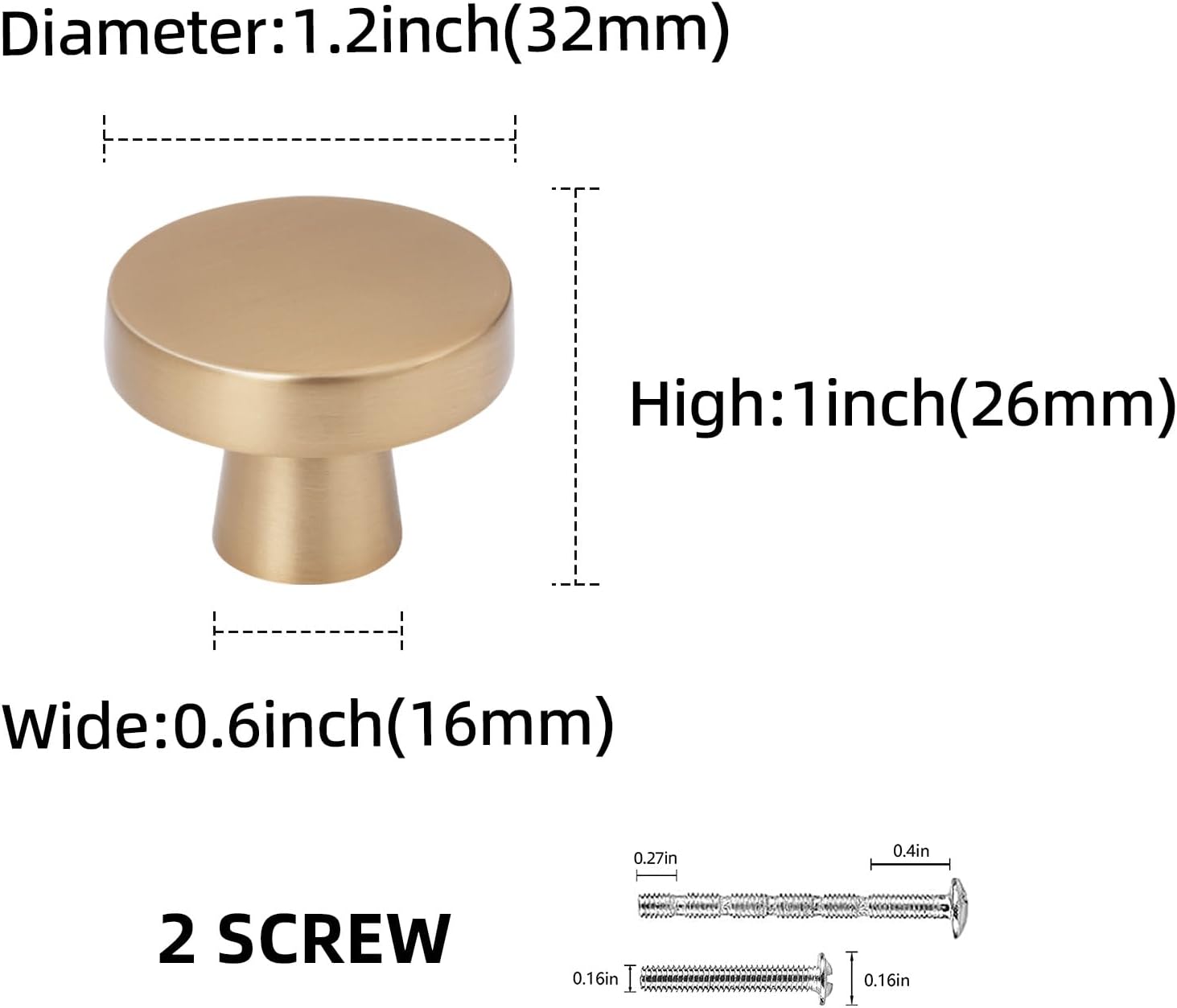 10 Pack Cabinet Knobs - Champagne Bronze Zinc Alloy Drawer Knobs for Kitchen Hardware